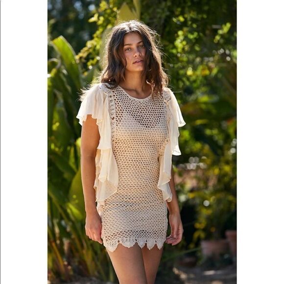 Free People Broken Hearts Mini Dress Size L - Picture 1 of 6